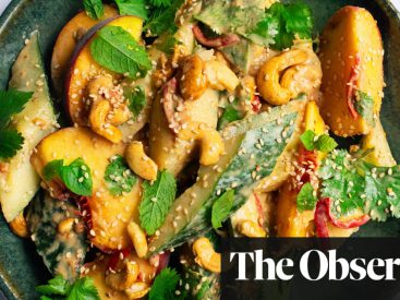 Nigel Slater’s recipe for peach, cucumber and peanut salad