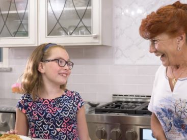 8-year-old YouTuber Peyton cooks up a special meal for her grandma