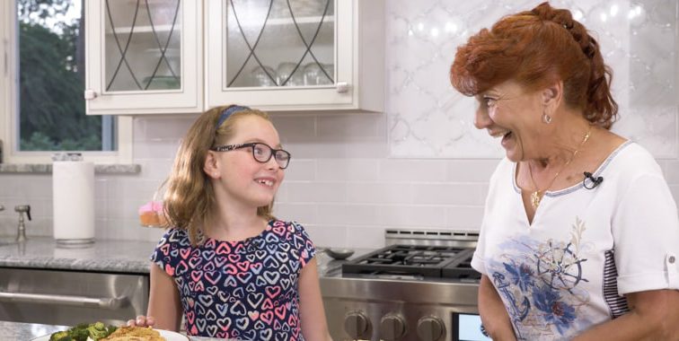 8-year-old YouTuber Peyton cooks up a special meal for her grandma