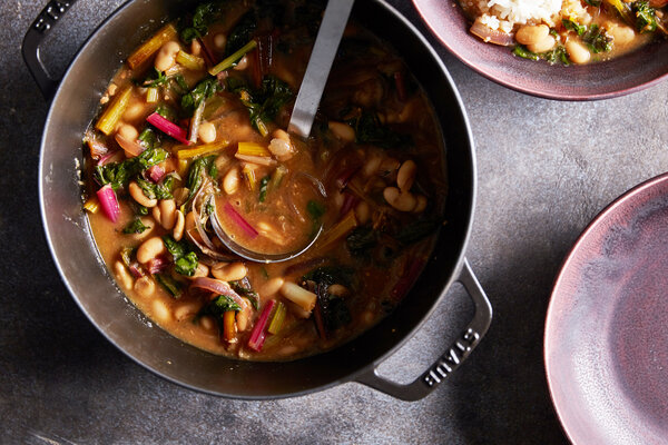 Beans and Greens Stew With Doenjang