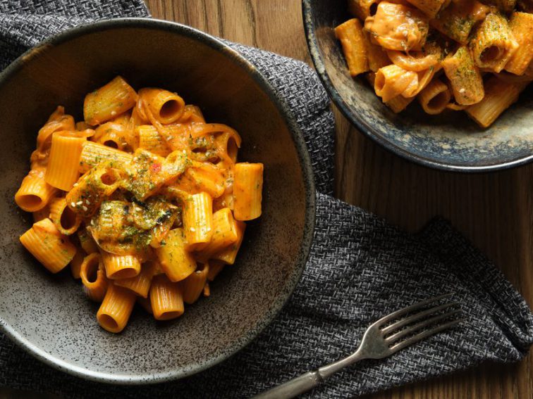 A Creamy, Spicy Pasta Recipe Made With Shin Ramyun Seasoning