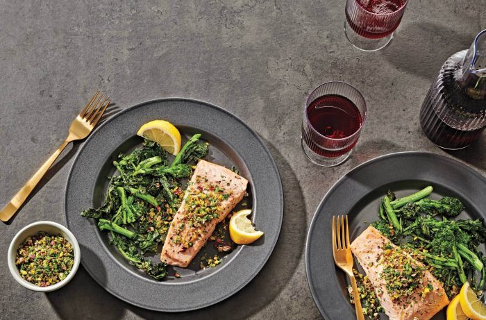 An Easy Sheet Pan Salmon Recipe with Broccoli Rabe