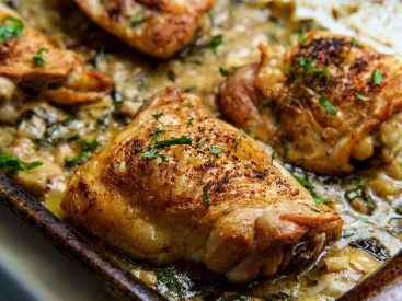 Crispy Baked Chicken Recipe With Creamy Spinach Artichoke Sauce Is a Dinner Grand Slam