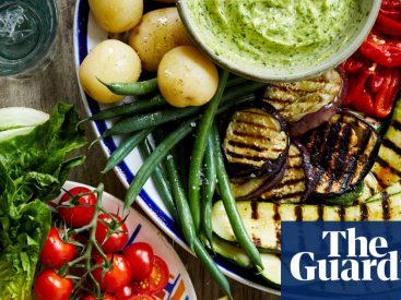 Joe Woodhouse’s recipes for green gazpacho and griddled vegetables with herb aïoli