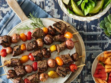 Recipe: Grilled Sirloin Steak Kabobs with Garlic Rosemary Butter
