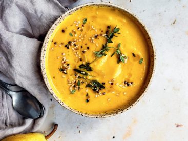 From Creamy Ginger, Pear, and Butternut Squash Soup to Strawberry Rhubarb Crumble: Our Top Eight Vegan Recipes of the Day!