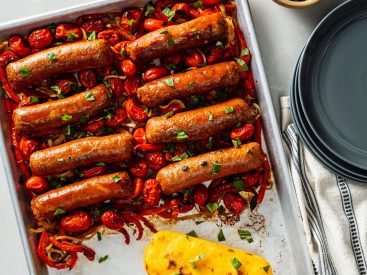 From Sheet-Pan Italian Sausage with Peppers to Lemon Blueberry Cake: Our Top Eight Vegan Recipes of the Day!
