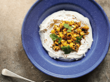Moro’s recipes for sweetcorn and labneh dip, and spiced potted shrimp