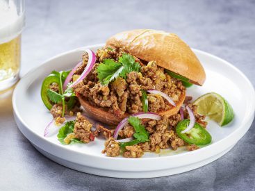 Turn kheema pav into a spicy, sloppy-Joe-style sandwich
