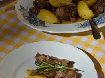 Rachel Roddy’s recipe for braised goat with rosemary and potatoes