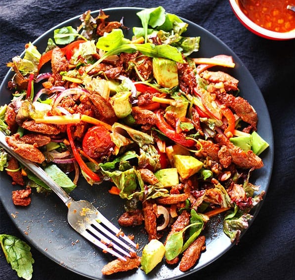 Daily Top Recipes: Bbq Soy Curls Salad to Mango Chia Seed Smoothie!