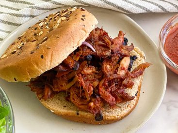 Tangy BBQ Pulled Mushroom Sandwich Recipe