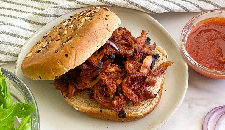 Tangy BBQ Pulled Mushroom Sandwich Recipe