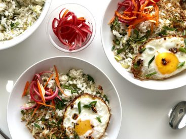 Coconut Rice With Bok Choy And Fried Eggs Recipe