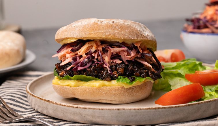 BBQ Mushroom Sandwich With Carrot-Apple Slaw And Homemade Aioli Recipe